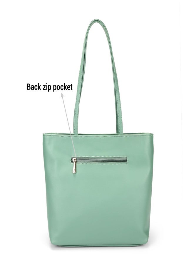 Mochi Women's Green Elegant Shoulder Bag with Buckle Strap(66-7731) - Image 4